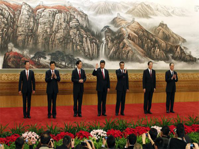 Los siete miembros de la cúpula del Partido Comunista en China