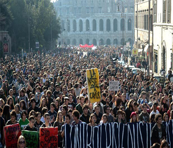 Manifestaciones en Italia