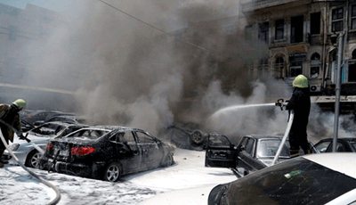 explosion en hama, siria, atentado terrorista Al menos 25 muertos por la explosión de un coche bomba en Hama