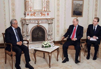 presidente libanes y su homologo ruso, putin, suleiman Encuentro entre el Presidente libanés y su homólogo ruso en el Kremlin