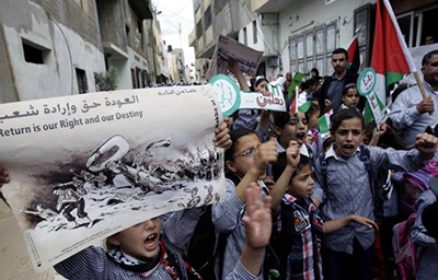 Los palestinos recuerdan 65 años de éxodo