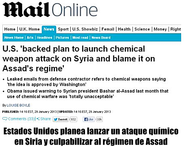 EEUU planeó el ataque con armas químicas en Siria