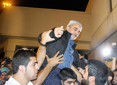 los rehenes a su llegada a beirut