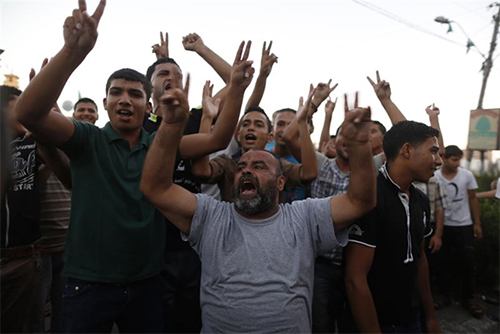 Los palestinos celebran su victoria