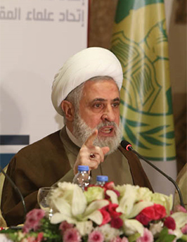 vicesecretario general de hezbola sheij naim qassem Ulemas aseguran que la Resistencia erradicará la ocupación israelí