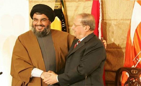 hassan nasrola y michael aoun Bassil: La Resistencia no tiene que pedir permiso a nadie