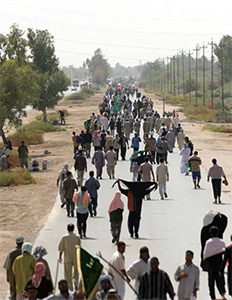 camino a karbala Peregrinos abarrotan la ciudad de Karbala la víspera de Ashura