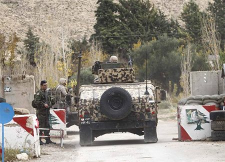 puesto de control militar en Libano Ejército libanés hostiga a terroristas en Arsal