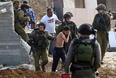 soldados sionistas arrestan a un menor palestino Protestas contra arrestos masivos en Cisjordania