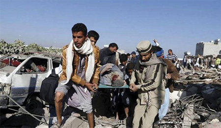 agresión saudí contra la población yemení