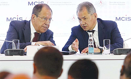 Serguei Shoigu habla con Serguei Lavrov Ministro de Defensa ruso denuncia invasión geopolítica de OTAN