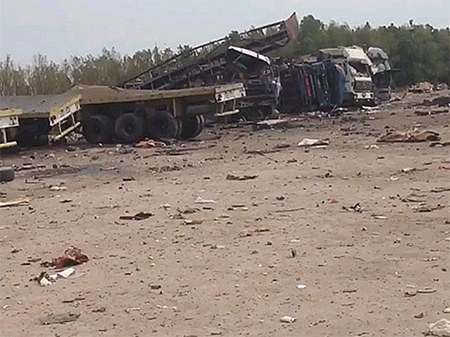 explosion de un camion bomba cerca de la frontera con Kuwait Iraq: Un camión bomba explota cerca de la frontera con Kuwait