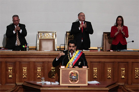 El Presidente de Venezuela hablando en el Parlamento Aumenta la tensión entre Venezuela y Estados Unidos