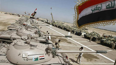 Tanques del Ejército iraquí en la provincia de Al Anbar Los aviones de la Coalición atacan una unidad del Ejército iraquí