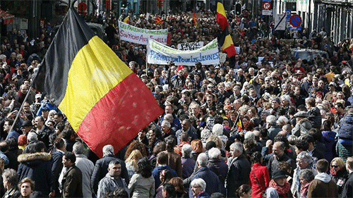 Una marcha contra el terrorismo y el odio en Bruselas