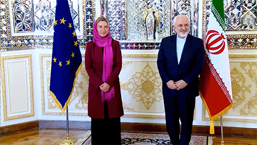Federica Mogherini y Mohamed Yavad Zarif