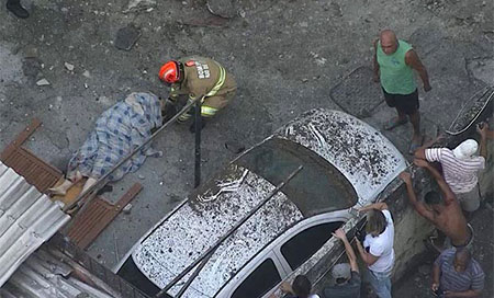 el lugar de la explosión en Río de Janeiro
