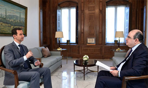 El presidente sirio, Bashar al Assad, durante la entrevista