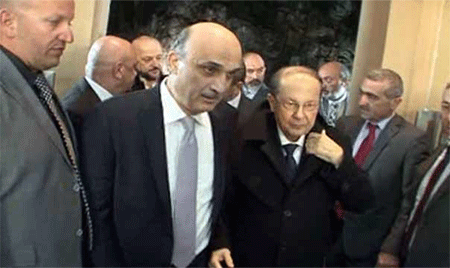 Samir Geagea junto a Michel Aoun Samir Geagea apoya a su rival Michel Aoun a la presidencia del Líbano