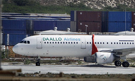 un avión de la compañía Daallo Airlines