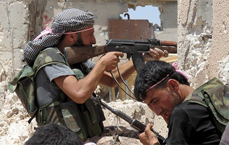 milicianos de grupos terroristas en Siria Teherán apoya cualquier movimiento que detenga el baño de sangre en Siria