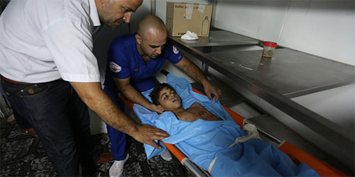 el cuerpo sin vida del niño palestino de 12 años Soldados de la ocupación israelí matan a un palestino de 12 años