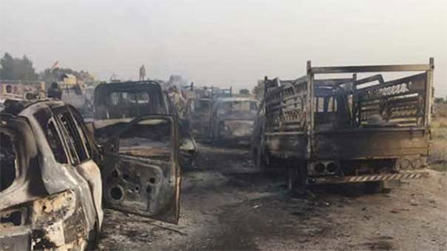 Las fuerzas iraquíes destruyen decenas de vehículos de Daesh Diezmados los terroristas de Daesh que huían de Faluya