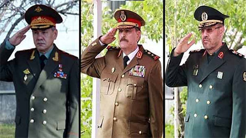 los ministros de Defensa ruso, sirio e iraní Una guerra sin cuartel contra el terrorismo takfirí y sus partidarios