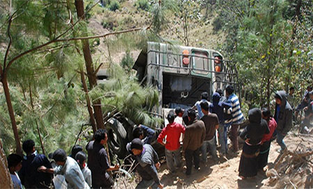 el lugar del accidente en Nahualá