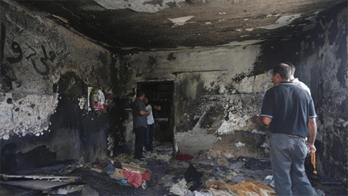 la casa quemada de Ibrahim Dawabsheh en Duma