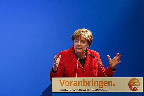 La canciller alemana, Angela Merkel Unión Europea busca un acuerdo con Turquía por el problema migratorio