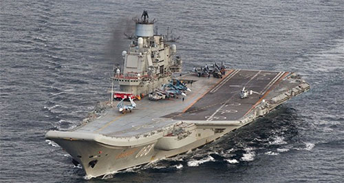 el portaviones Almirante Kuznetsov Rusia inicia una operación de envergadura contra posiciones terroristas en Siria