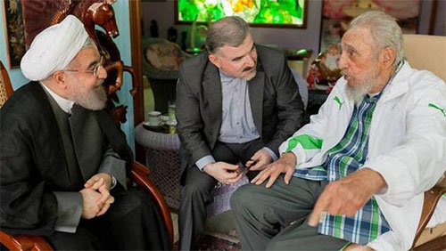 Hassan Rohani con Fidel castro El fallecimiento del líder de la Revolución Cubana causó “gran pena en Irán”