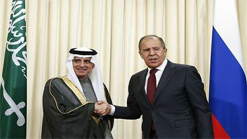 Serguéi Lavrov con su homólogo saudí, Adel al Yubeir Rusia defiende la presencia de Hezbolá en Siria