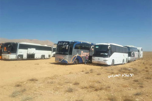 autocares para evacuar a los terroristas El fin de Daesh en la frontera sirio-libanesa