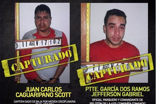 Capturados los líderes del asalto al fuerte militar de Paramacay Capturados los líderes del asalto al fuerte militar de Paramacay en Venezuela