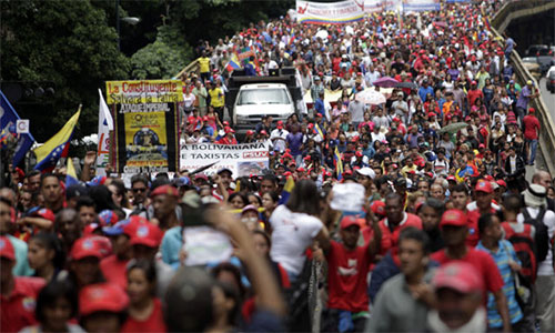 marcha antiimperialista en Caracas Maduro responde a la amenaza militar de Trump con un “Go home”
