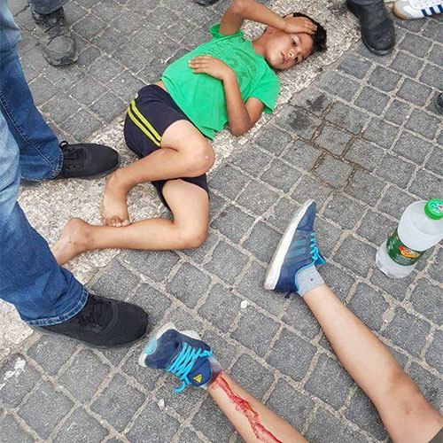 Un colono israelí atropella a cuatro niños palestinos Un colono israelí atropella a cuatro niños palestinos