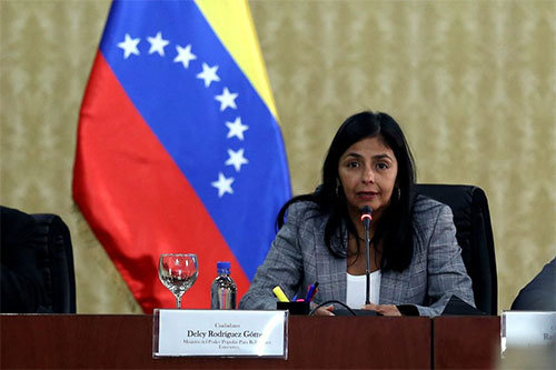 La presidenta de la Asamblea Nacional Constituyente, Delcy Rodríguez Asamblea Constituyente rechaza amenazas de EEUU contra Venezuela