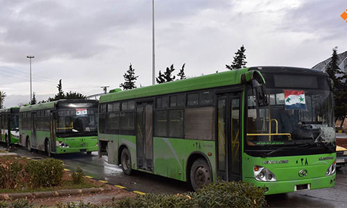 autobuses para evacuar a los terroristas de Al Nusra