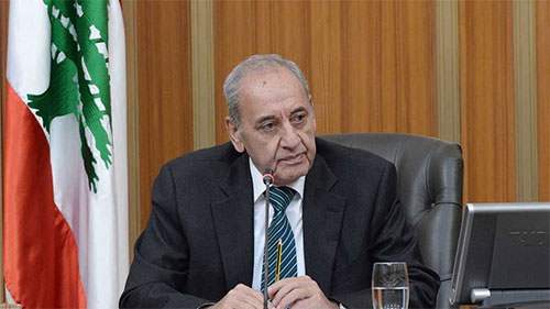 el presidente del Parlamento, Nabih Berri Parlamento libanés reafirma su apoyo a los derechos del pueblo palestino