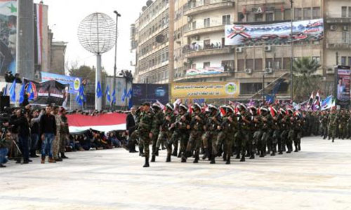 desfile militar en Alepo