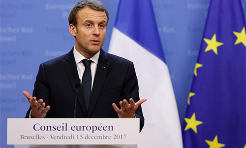 El presidente de Francia, Emmanuel Macron Francia cree que la derrota de Daesh en Siria llegará en febrero