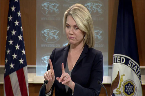 portavoz del Departamento de Estado, Heather Nauert