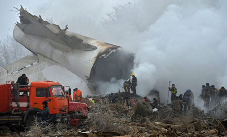 avion siniestrado en kirguistan Durante una operación de rescate en el lugar del siniestro