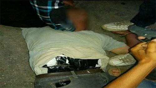 el terrorista suicida inmovilizado