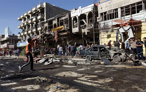 lugar de un atentado suicida de Daesh en Iraq