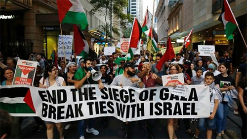 Protestas en Australia contra la visita de Netanyahu Protestas en Australia contra la visita de Netanyahu