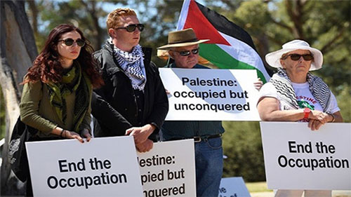 Protestas en Australia contra la visita de Netanyahu Protestas en Australia contra la visita de Netanyahu