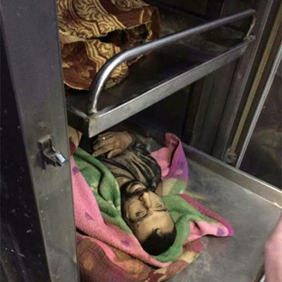 cuerpos de los dos mártires palestinos